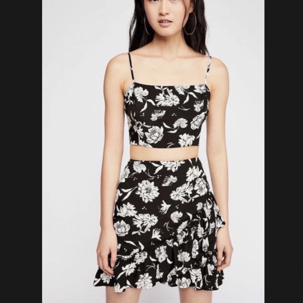Free people skirt and crop top